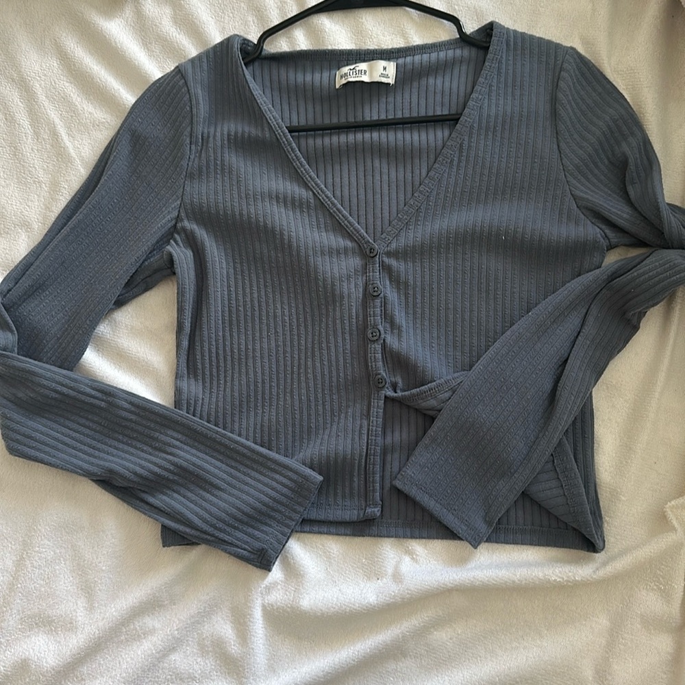 Hollister Blue Gray Crop Top